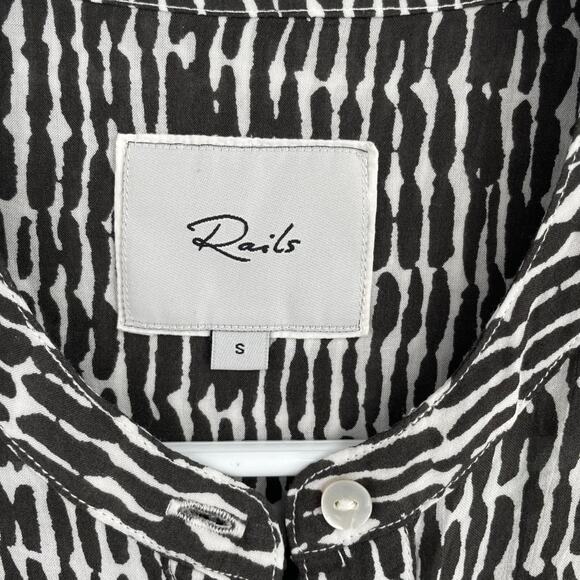 Rails Long Sleeve Semi Sheer Nila Button Up Shirt Women's Small Onyx Batik Print - Picture 4 of 8